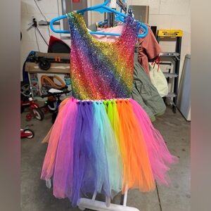 Rainbow Sequin Kids Costume Dress